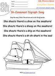 sh-two-letter-blend-song-worksheet